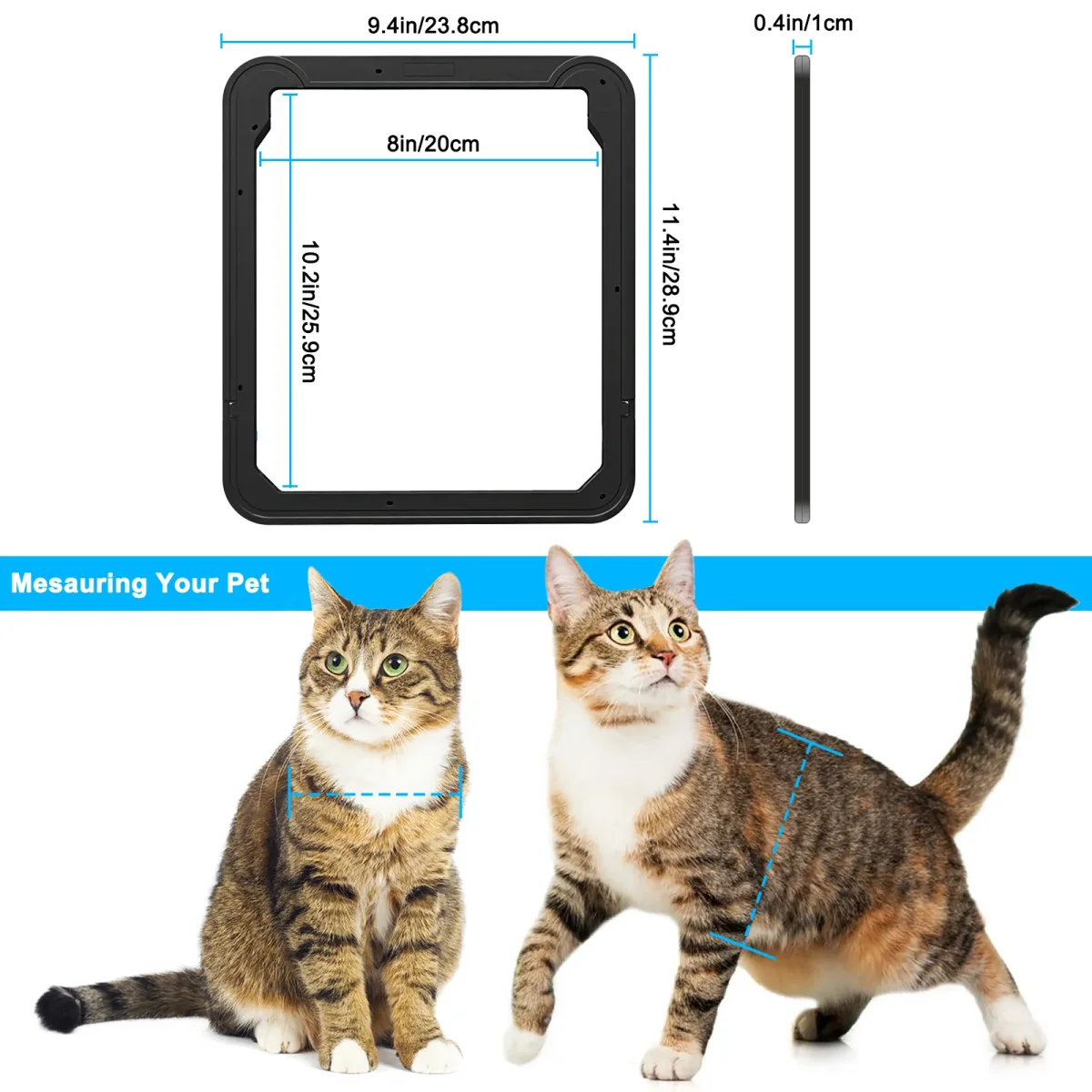 075 Ownpets Lockable Pet Door for Screen door ( Small ) with Magnetic Flap & Lock, 8x10x0.4 - Bild 5