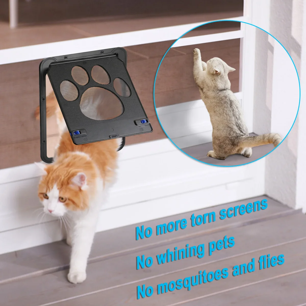 075 Ownpets Lockable Pet Door for Screen door ( Small ) with Magnetic Flap & Lock, 8x10x0.4 - Bild 3