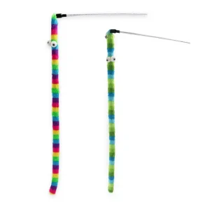 Rainbow Wiggle Worm Cat Dangler Toy
