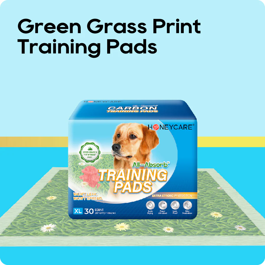 HoneyCare® Dog and Puppy Training Pads with Printed Grass (1 Pack)