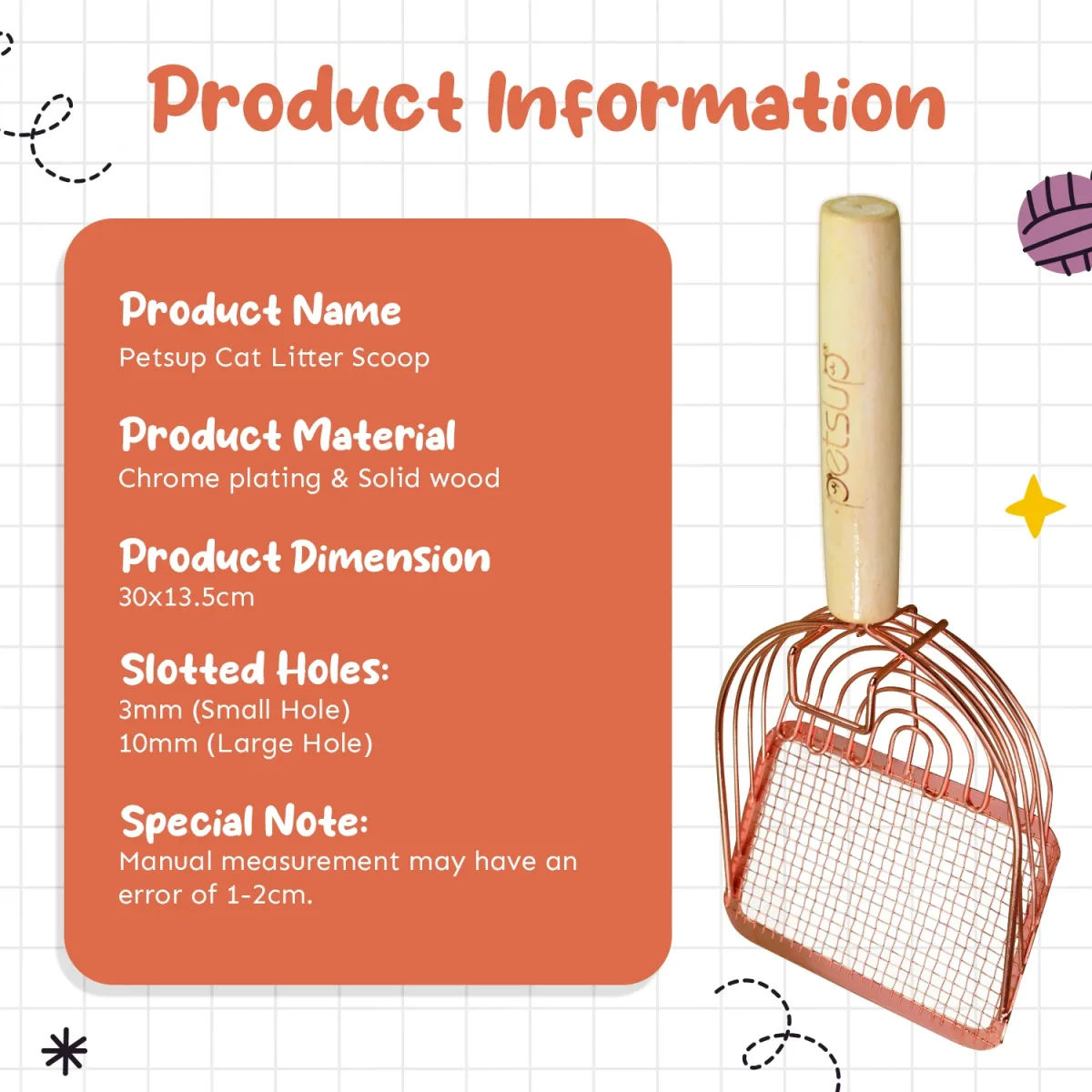 Petsup Cat Litter Scoop Litter Scoop Shovel Pet Cleaning Supplies With Comfortable Wooden Handle - Bild 9