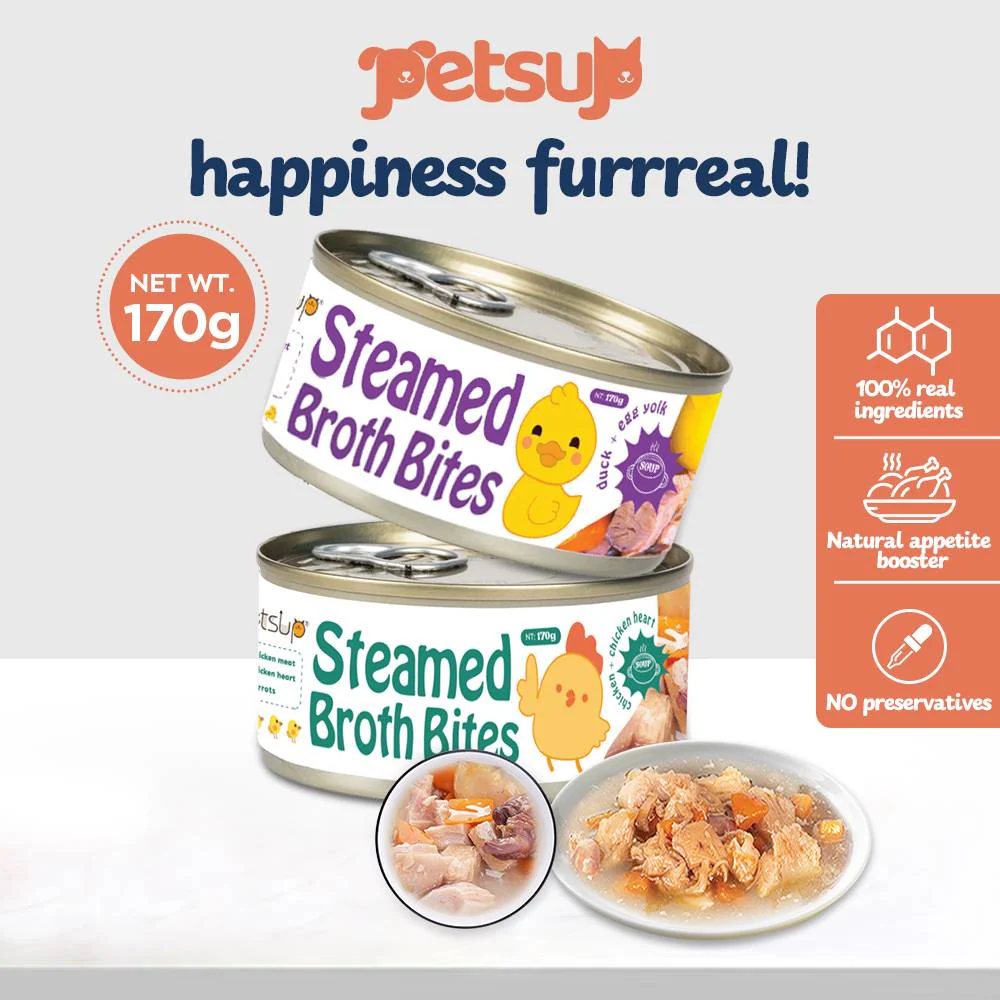 Petsup Dog Steamed Broth Bites 170g Real Meat Soup Chicken Heart and Duck Eggyolk For Dogs - Bild 2