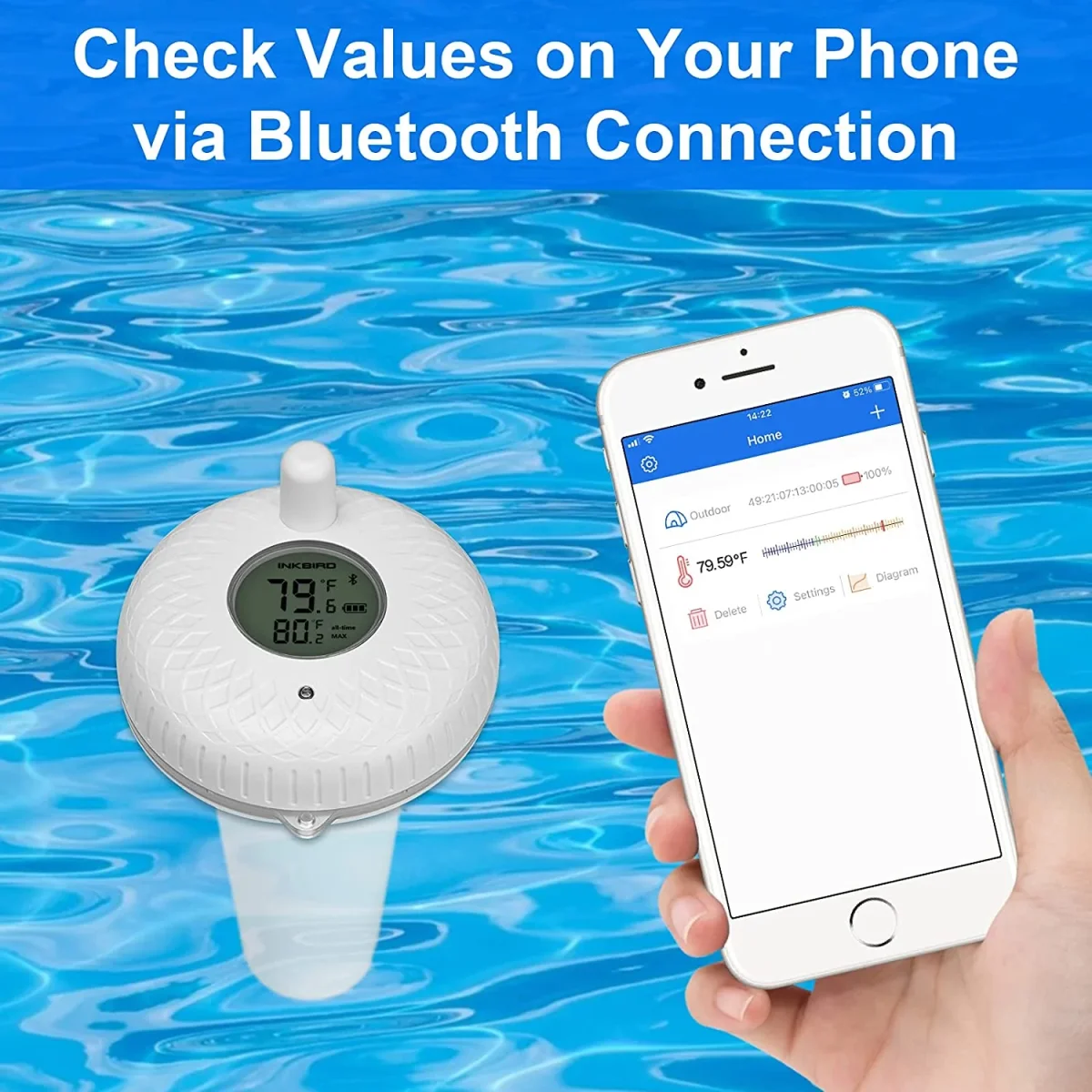 Bluetooth Pool Thermometer IBS-P01B - Bild 8