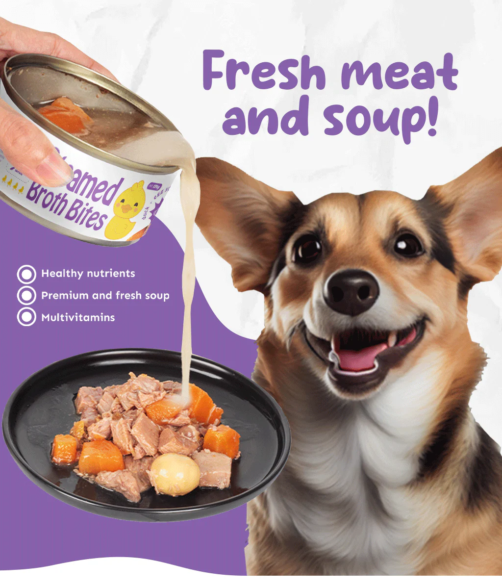 Petsup Dog Steamed Broth Bites 170g Real Meat Soup Chicken Heart and Duck Eggyolk For Dogs - Bild 5