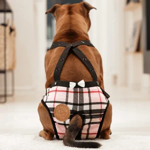 Staffordshire Bull Terrier 1935® Hygiene Panties with Suspenders - Staffburry Pink