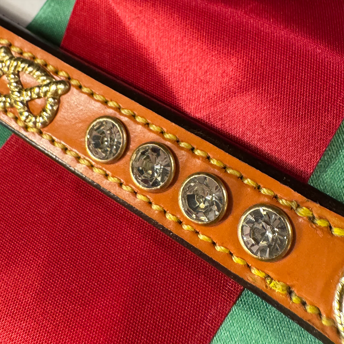 Staffordshire Bull Terrier 1935® Show Collar & Leash Set - Diamond - Cognac & Gold - Bild 3