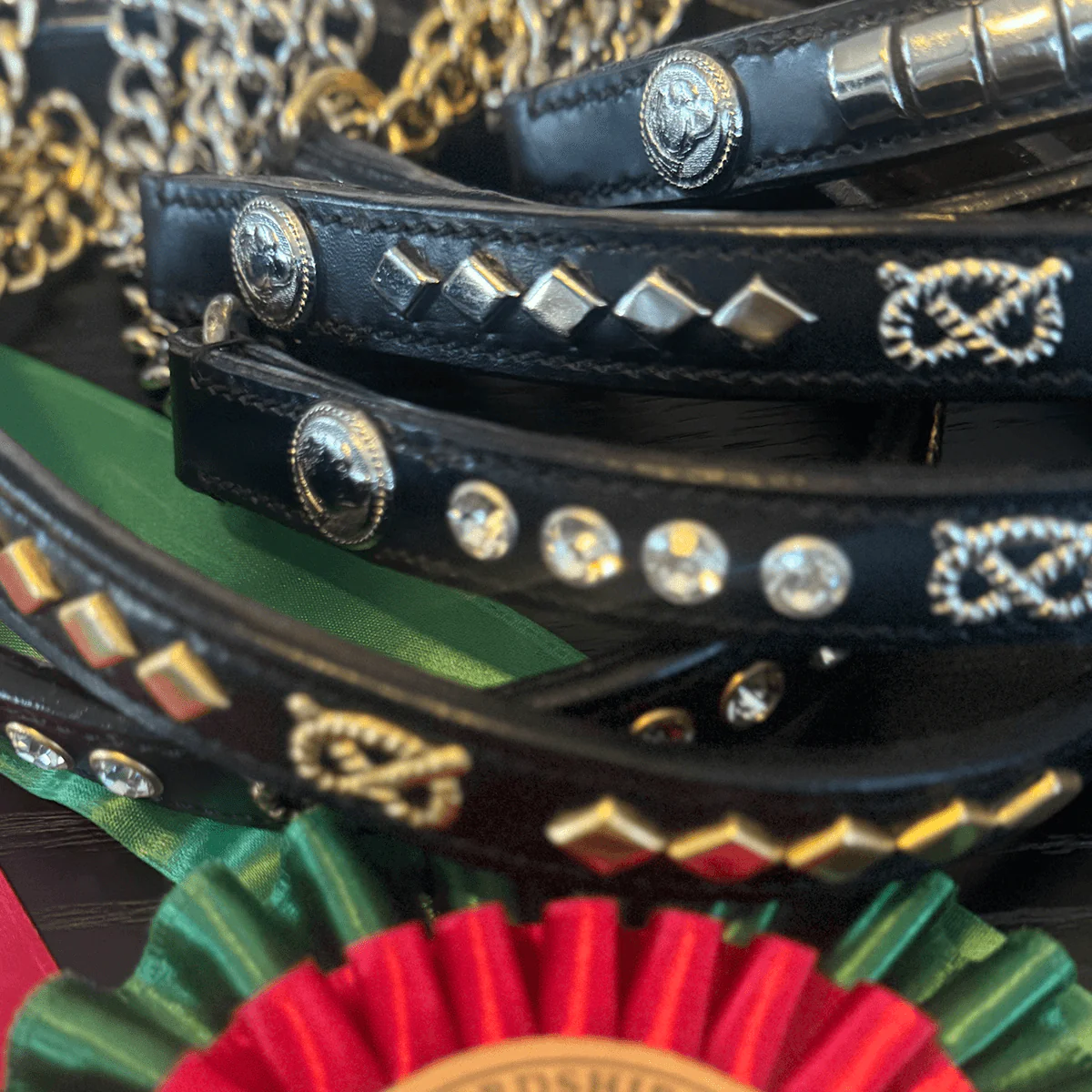 Staffordshire Bull Terrier 1935® Show Half Check Collar & Leash Set - Victory - Black & Gold - Bild 3