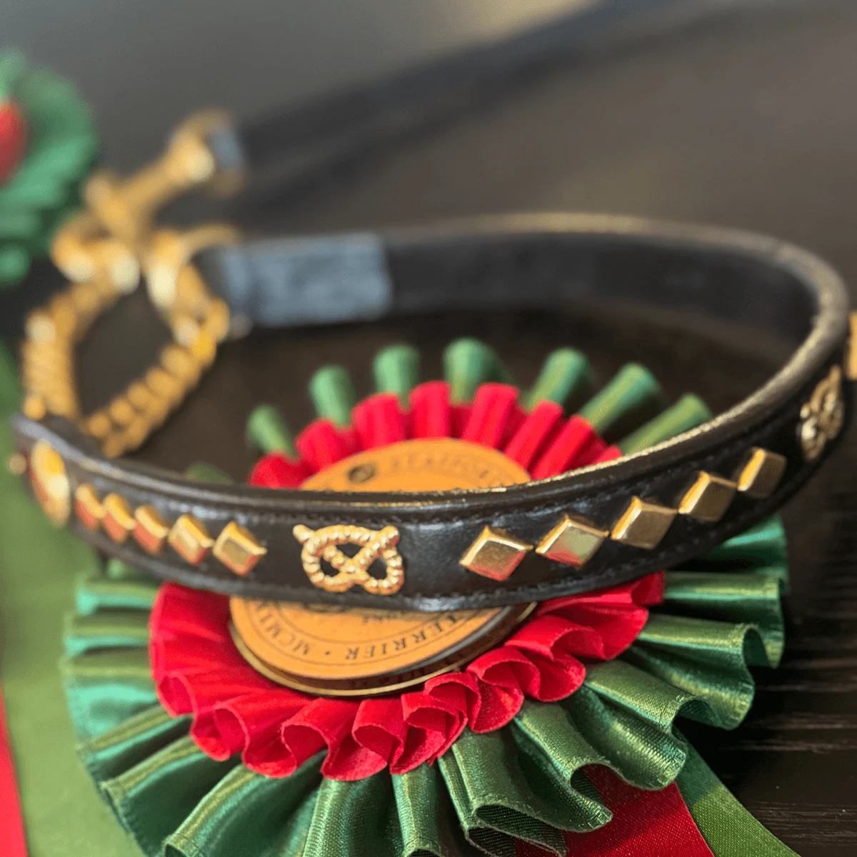 Staffordshire Bull Terrier 1935® Show Half Check Collar & Leash Set - Victory - Black & Gold - Bild 2