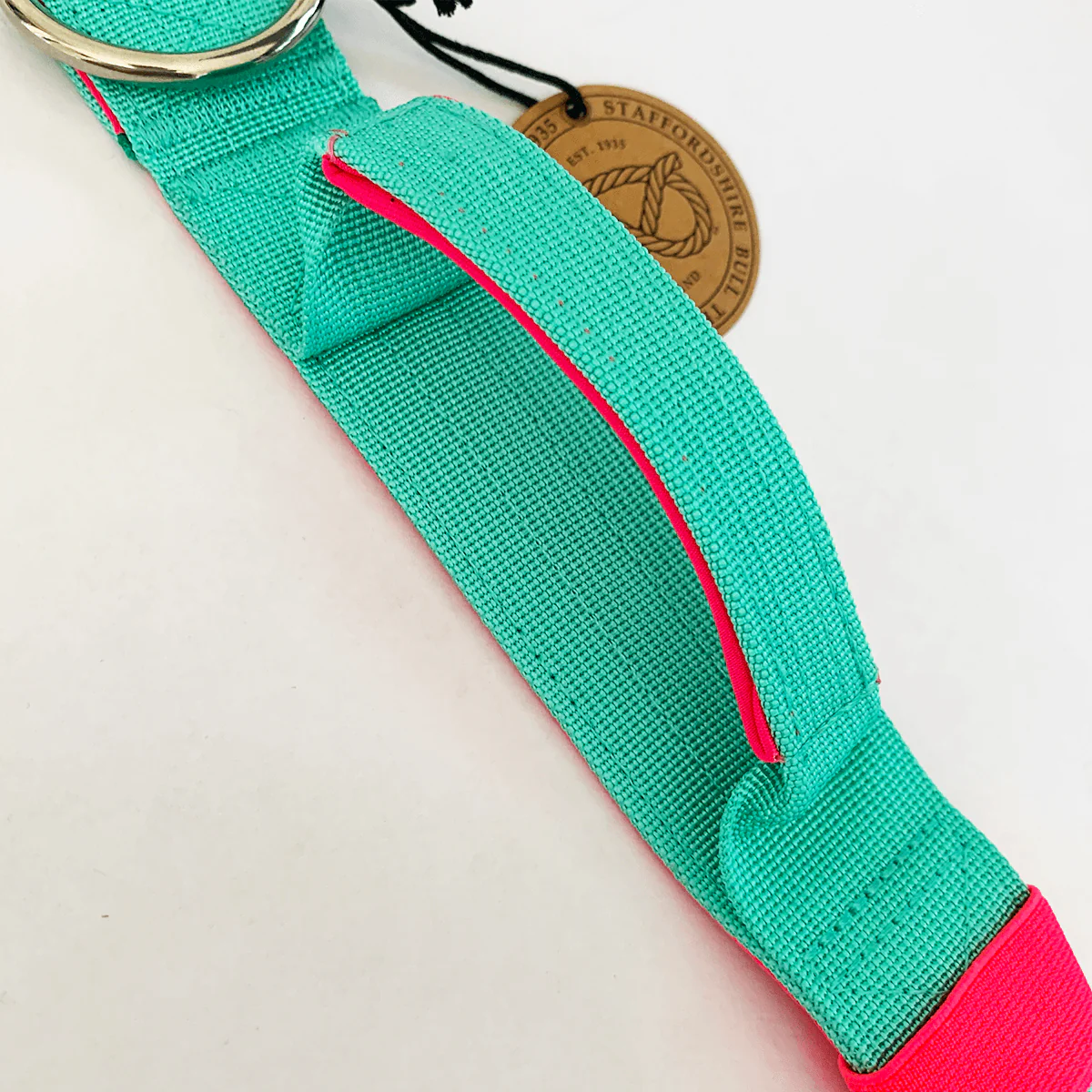 Staffordshire Bull Terrier 1935® Nylon Collar with Handle - Maya & Bonnie's Edition - Mint Flamingo - Bild 8