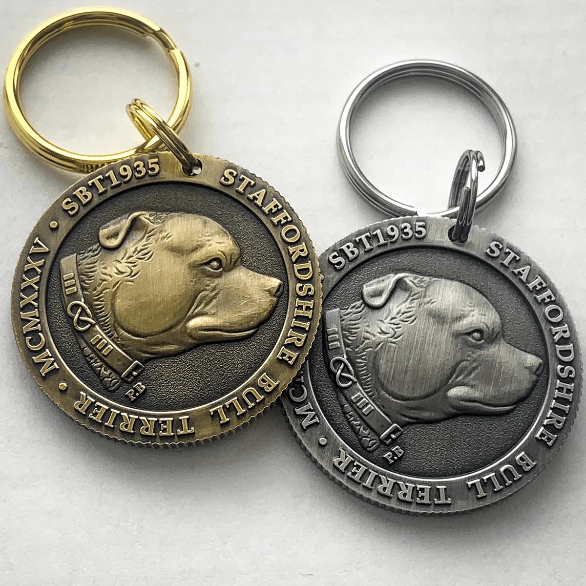 Staffy Puppy Nametag - Antique - Staffordshire Bull Terrier 1935®