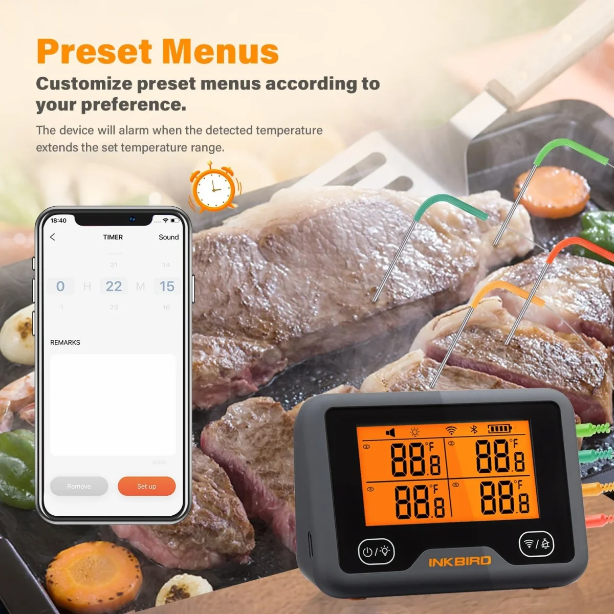 WiFi & Bluetooth BBQ Thermometer IBBQ-4BW - Bild 7